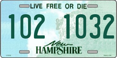 NH license plate 1021032