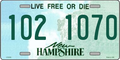 NH license plate 1021070