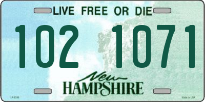 NH license plate 1021071