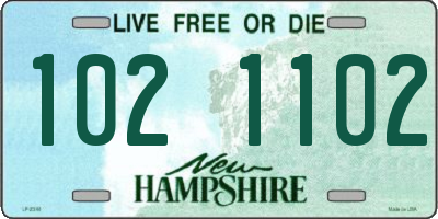 NH license plate 1021102