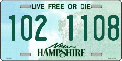 NH license plate 1021108