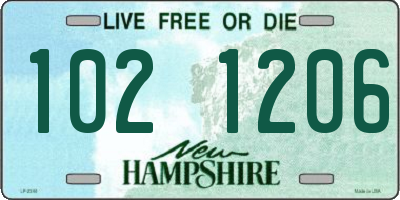 NH license plate 1021206