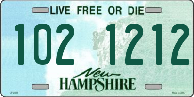 NH license plate 1021212
