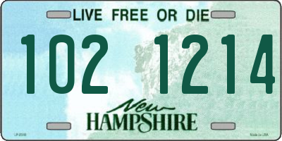 NH license plate 1021214