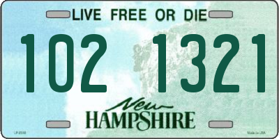 NH license plate 1021321