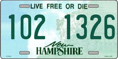 NH license plate 1021326