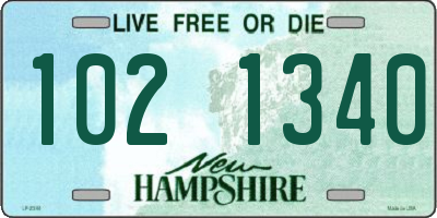 NH license plate 1021340