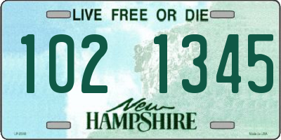 NH license plate 1021345