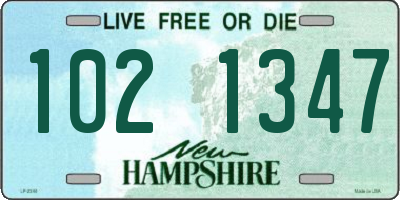 NH license plate 1021347