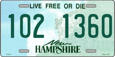 NH license plate 1021360