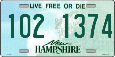 NH license plate 1021374