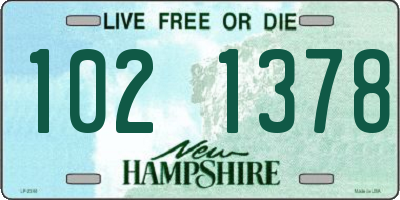 NH license plate 1021378