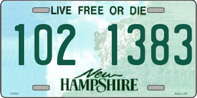 NH license plate 1021383
