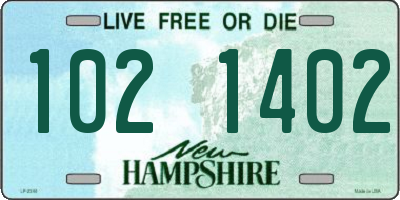 NH license plate 1021402