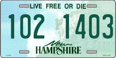NH license plate 1021403