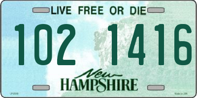 NH license plate 1021416