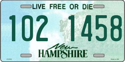 NH license plate 1021458