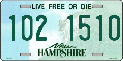 NH license plate 1021510