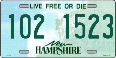 NH license plate 1021523