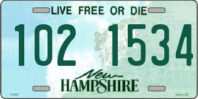 NH license plate 1021534