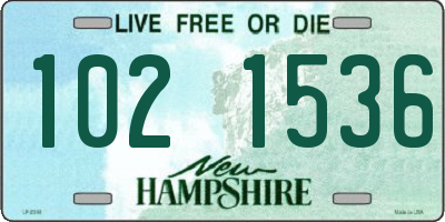 NH license plate 1021536