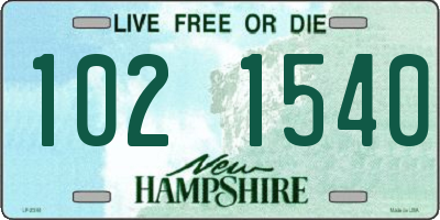 NH license plate 1021540