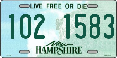 NH license plate 1021583