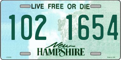 NH license plate 1021654
