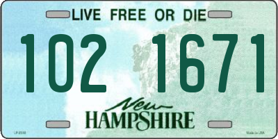 NH license plate 1021671