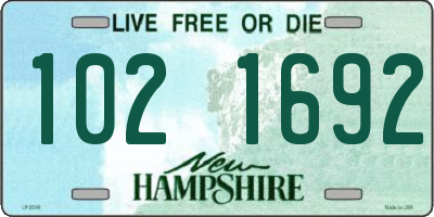 NH license plate 1021692