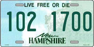 NH license plate 1021700
