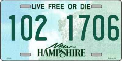 NH license plate 1021706