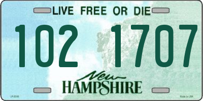 NH license plate 1021707