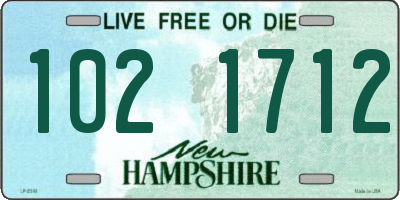 NH license plate 1021712