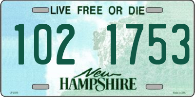 NH license plate 1021753