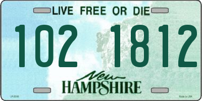 NH license plate 1021812