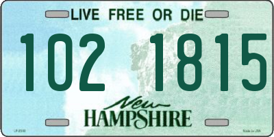 NH license plate 1021815
