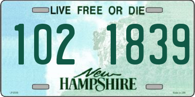 NH license plate 1021839