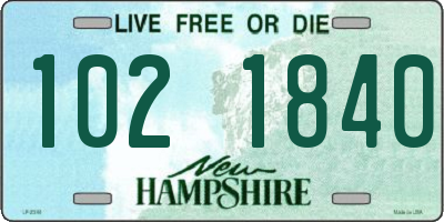 NH license plate 1021840
