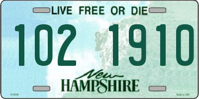 NH license plate 1021910