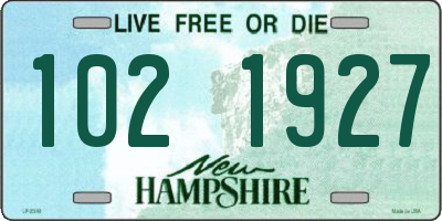 NH license plate 1021927