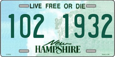 NH license plate 1021932