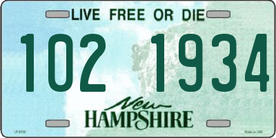 NH license plate 1021934