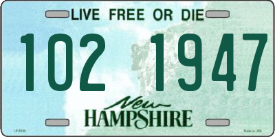 NH license plate 1021947