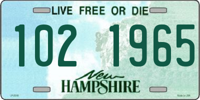 NH license plate 1021965