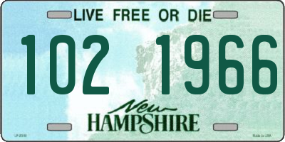 NH license plate 1021966