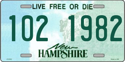 NH license plate 1021982