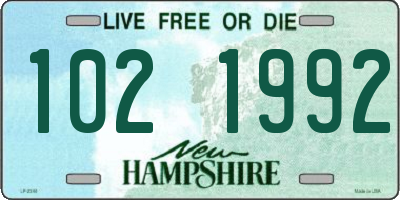 NH license plate 1021992