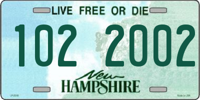 NH license plate 1022002
