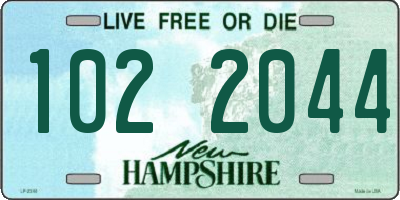 NH license plate 1022044